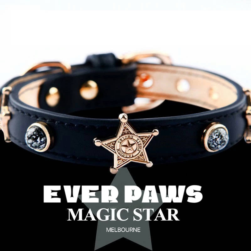 EVER PAWS - Handmade Custom Leather Collars In Different Colors With Pet Names